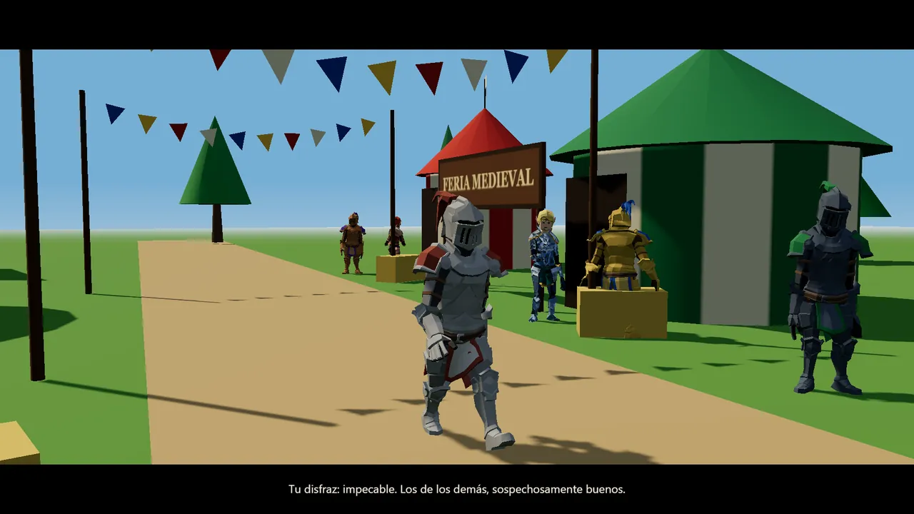 La feria medieval: el caballero disfrazado entre los puestos